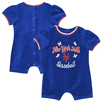 Combinaison à remontoir Outerstuff Royal New York Mets pour bébé fille