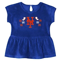 Ensemble haut et short Outerstuff bleu marine profond New York Mets pour filles (taille préscolaire).