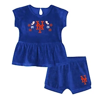 Girls Preschool Outerstuff  Deep Royal New York Mets Fashion Top & Shorts Set