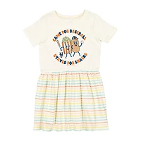 Girls Toddler Soft as a Grape White New York Mets Snack Dress