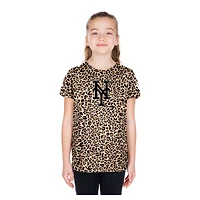 Girls Youth New Era  Brown York Mets Leopard T-Shirt