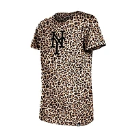 Girls Youth New Era  Brown York Mets Leopard T-Shirt