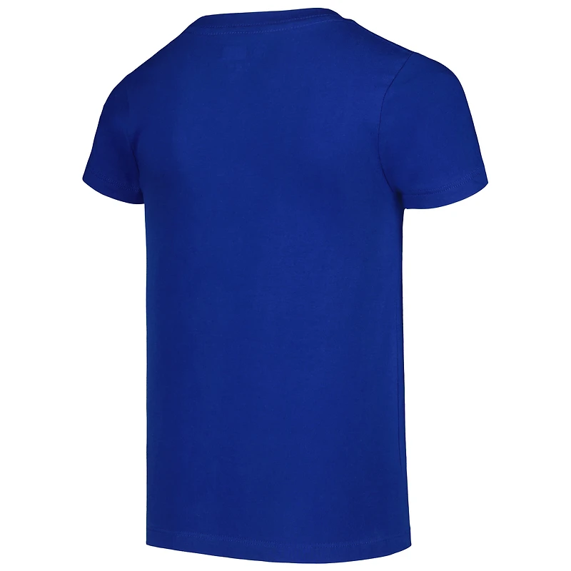 T-shirt à col en V sequins New Era Royal York Mets pour filles