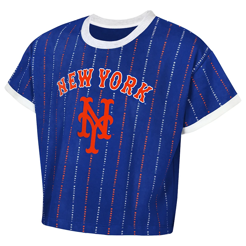 Girls Youth Outerstuff Royal New York Mets Tech Keeper Fashion T-Shirt