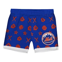 Infant  Blue New York Mets On Deck 2-Piece Diaper Cover Set