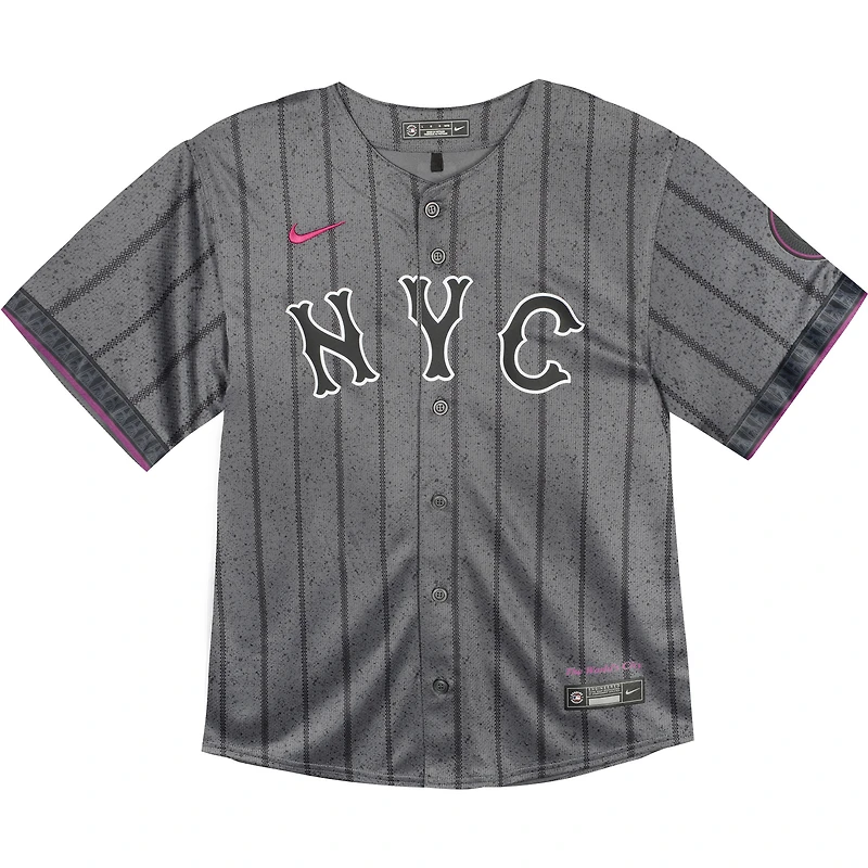 Maillot de joueur Nike Francisco Lindor Graphite New York Mets 2024 City Connect Limited pour bébé