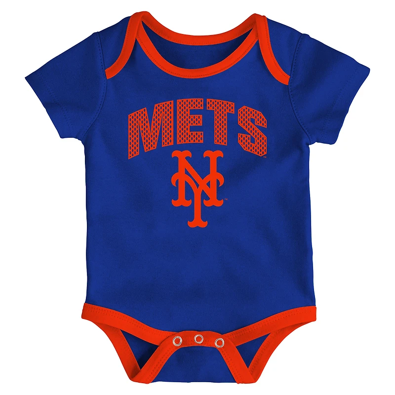 Infant Outerstuff New York Mets All Day Play Three-Piece Bodysuit Set