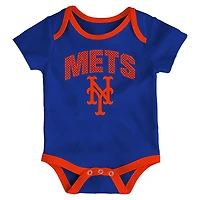Infant Outerstuff New York Mets All Day Play Three-Piece Bodysuit Set