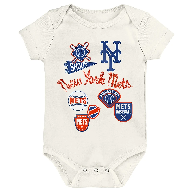 Infant Outerstuff New York Mets Home Plate 3-Piece Bodysuit Set