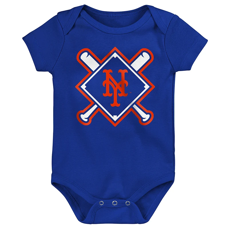 Infant Outerstuff New York Mets Home Plate 3-Piece Bodysuit Set