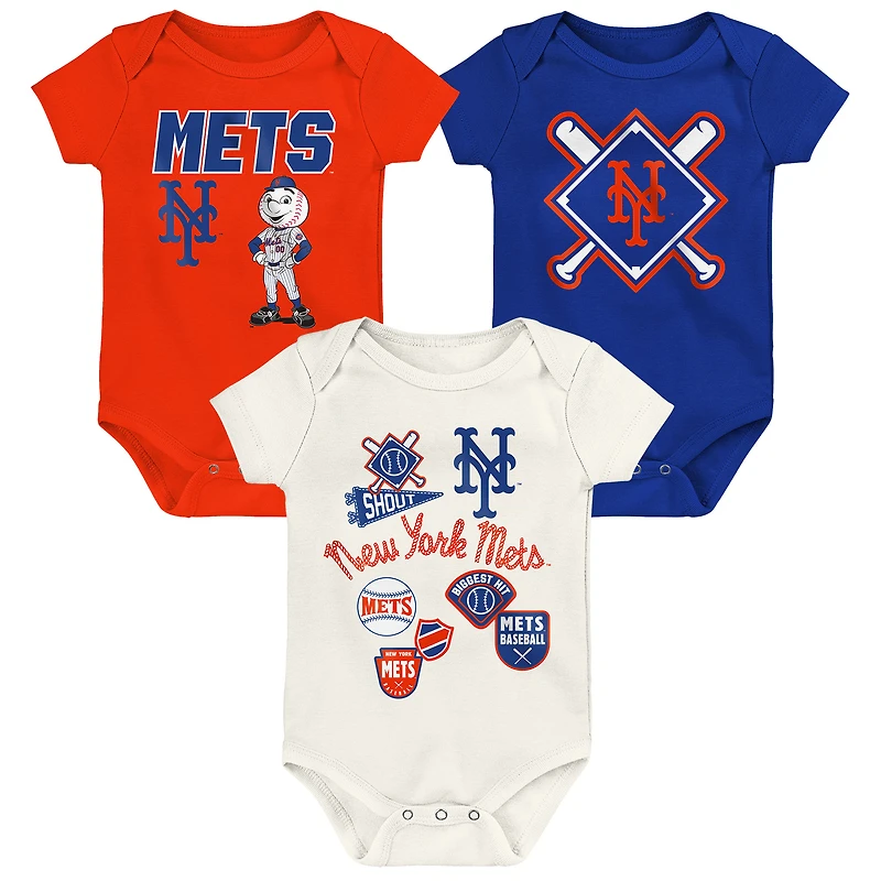 Ensemble de body 3 pièces pour bébé Outerstuff New York Mets Home Plate