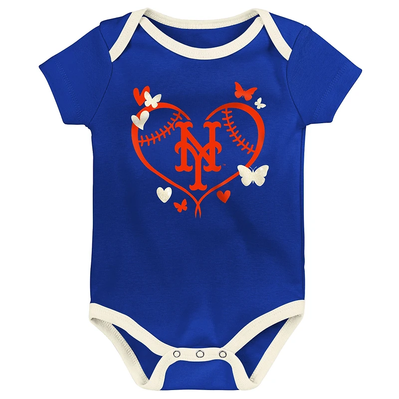 Infant Outerstuff  New York Mets Home Team 3-Pack Bodysuit Set