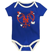 Infant Outerstuff  New York Mets Home Team 3-Pack Bodysuit Set