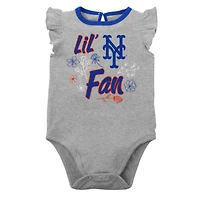 Lot de deux cache-couches New York Mets Little Fan pour bébés bleu roi/gris chiné