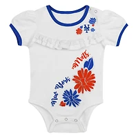 Infant  White New York Mets Sweet Catcher 3-Piece Headband Skirt Set