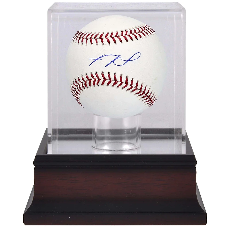 J.D. Martinez New York Mets Autographed Baseball & Mahogany Baseball Display Case