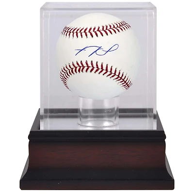 J.D. Martinez New York Mets Autographed Baseball & Mahogany Baseball Display Case