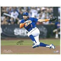 Photo dédicacée de Jeff McNeil (New York Mets) en plein saut (40,6 x 50,8 cm) avec inscription « Écureuil volant ».