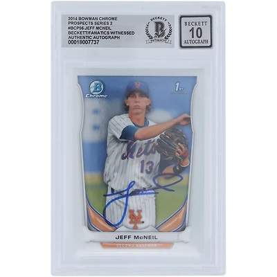 Jeff McNeil, New York Mets, carte autographiée Bowman Chrome Prospects 2014 #BCP56 Beckett Fanatics, témoin d'une carte authentifiée 10