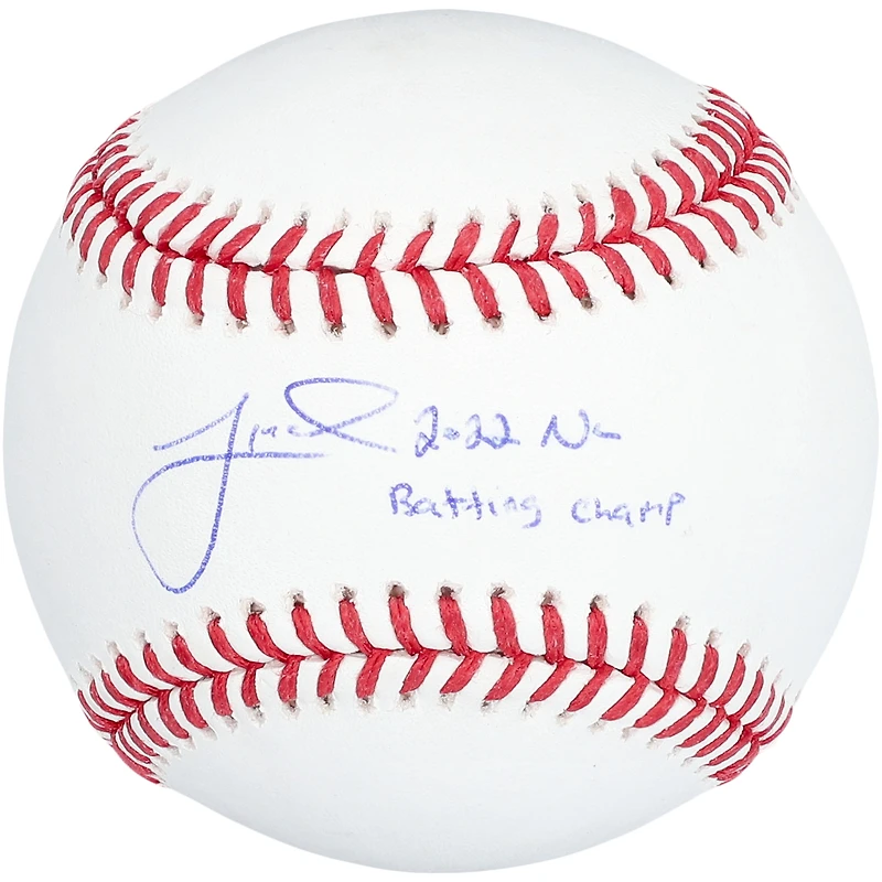 Balle de baseball autographiée par Jeff McNeil des Mets de New York avec inscription « Champion de la moyenne au bâton de la Ligue nationale 2022 »