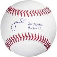 Balle de baseball autographiée par Jeff McNeil, joueur des Mets de New York, avec l'inscription « Ya Gotta Believe! »