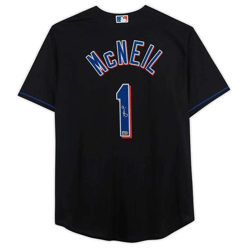 Maillot réplique Nike noir autographié par Jeff McNeil des New York Mets