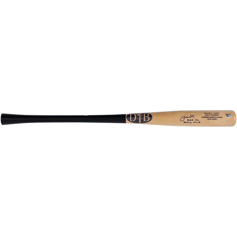 Jeff McNeil New York Mets Autographed Dove Tail Game Model Bat with "2022 NL Batting Champ" Inscription