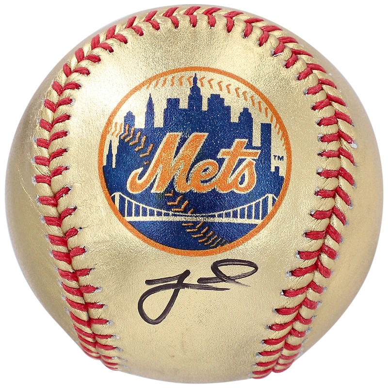 Jeff McNeil New York Mets Autographed Gold Leather Baseball