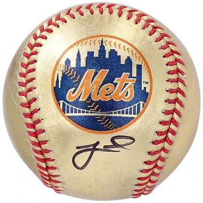 Jeff McNeil New York Mets Autographed Gold Leather Baseball