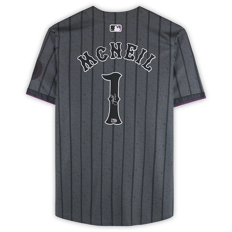Jeff McNeil New York Mets Autographed Nike 2024 City Connect Limited Jersey with "LFGM!" Inscription
