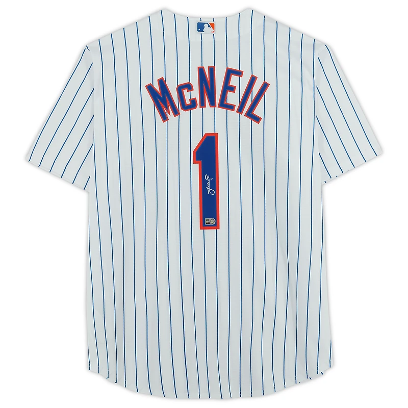 Maillot réplique Nike blanc autographié par Jeff McNeil des New York Mets