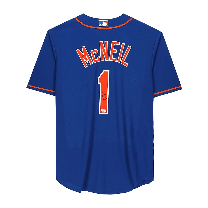 Jeff McNeil Royal New York Mets Autographed #1 Nike Replica Jersey