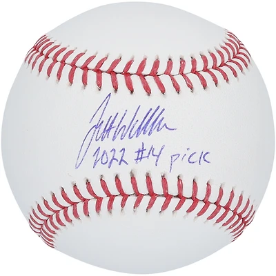 Jett Williams New York Mets Autographed Baseball with "2022 #14 Pick" Inscription