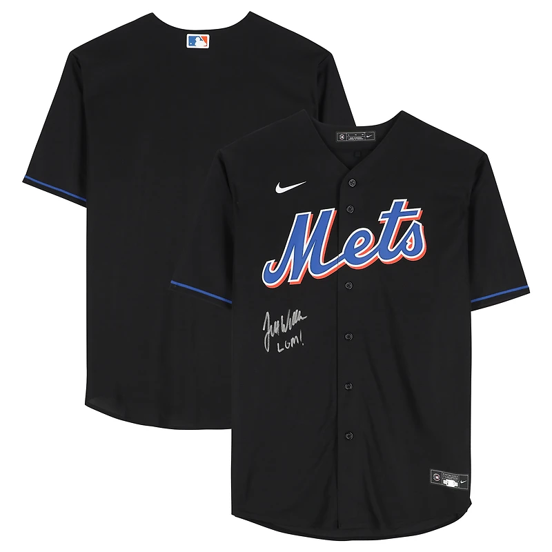 Maillot réplique Nike noir autographié par Jett Williams des New York Mets