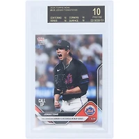 Jonah Tong New York Mets 2025 Topps Now Call Up The Canadian Cannon is Victorious in MLB Debut Black Label #628 BGS Authenticated 10 Card - 10,10,10,10 Subgrades