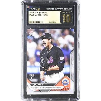 Jonah Tong New York Mets 2025 Topps Now MLB Debut #628 CGC Authenticated PRISTINE 10 Card