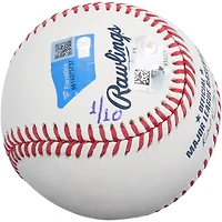 Jonah Tong New York Mets Autographed 2025 MLB Futures Game Logo Baseball with "2025 MiLB Pitcher of the Year" Inscription