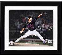 Jonah Tong New York Mets Autographed 8" x 10" Pitching in Debut Spotlight Photograph