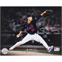 Jonah Tong New York Mets Autographed 8" x 10" Pitching in Debut Spotlight Photograph