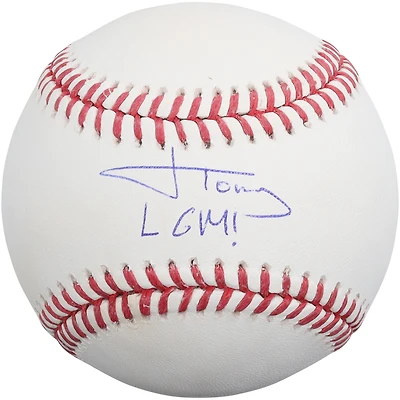 Balle de baseball autographiée par Jonah Tong (New York Mets) avec inscription « LGM ! »