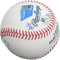 Jonah Tong New York Mets Autographed Baseball with Multiple Inscriptions