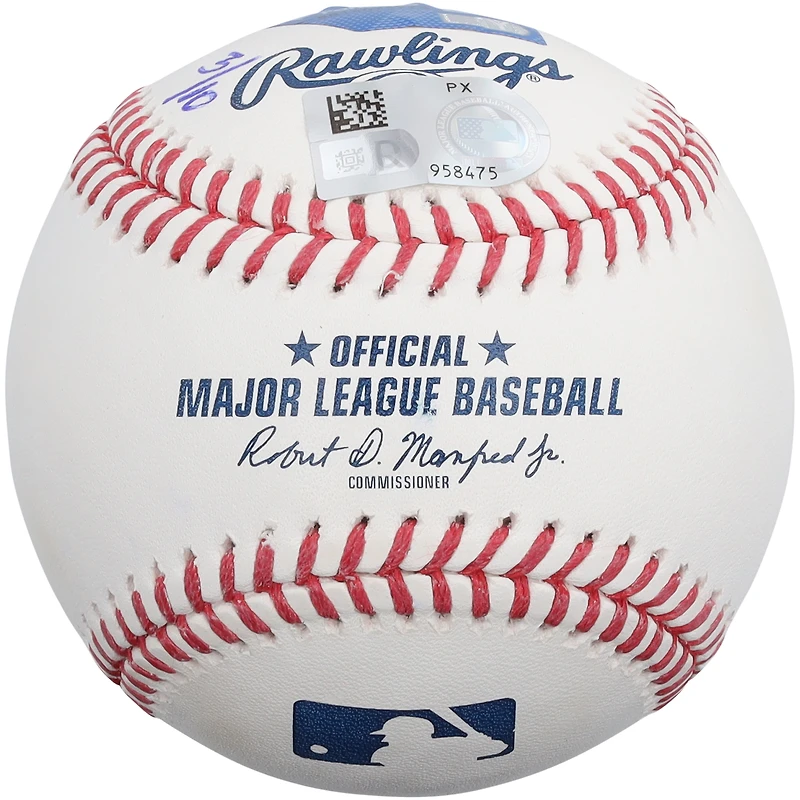 Jonah Tong New York Mets Autographed Baseball with Multiple Inscriptions