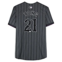 Jonah Tong New York Mets Autographed Graphite Nike City Connect Limited Jersey with "LGM!" Inscription