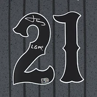Maillot Nike City Connect Limited gris graphite autographié par Jonah Tong (New York Mets) avec inscription « LGM ! »