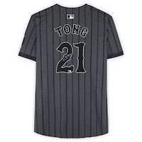 Maillot Nike City Connect Limited en graphite autographié par Jonah Tong des Mets de New York