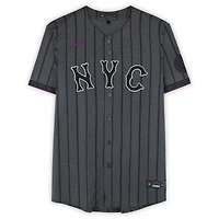 Maillot Nike City Connect Limited en graphite autographié par Jonah Tong des Mets de New York