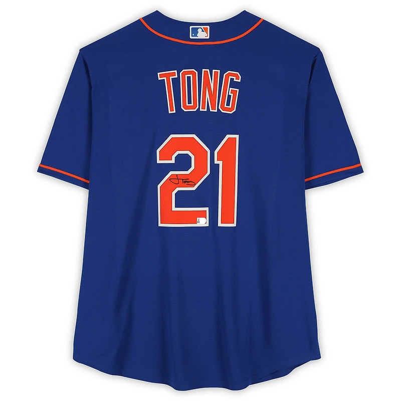 Jonah Tong New York Mets Autographed Royal Nike Replica Jersey