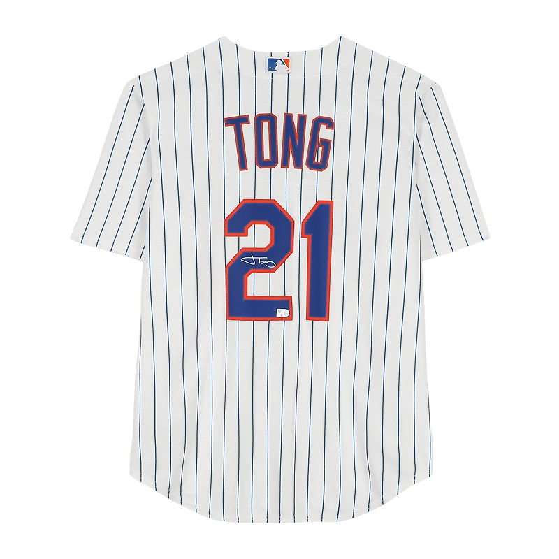 Jonah Tong New York Mets Autographed White Nike Replica Jersey