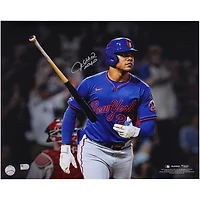 Photo dédicacée de Juan Soto (New York Mets) - 40 x 50 cm - Coup de circuit avec batte
