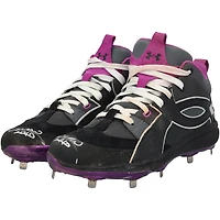 Juan Soto New York Mets Autographed Game-Used Black/Purple Under Armour Cleats from the 2025 MLB Season - HH98516008-09